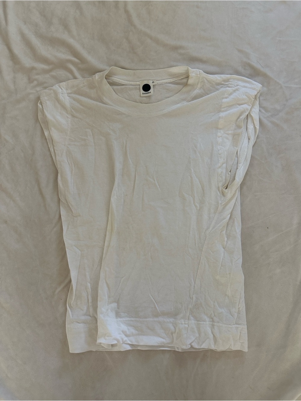 Bassike White Crewneck Muscle Tee